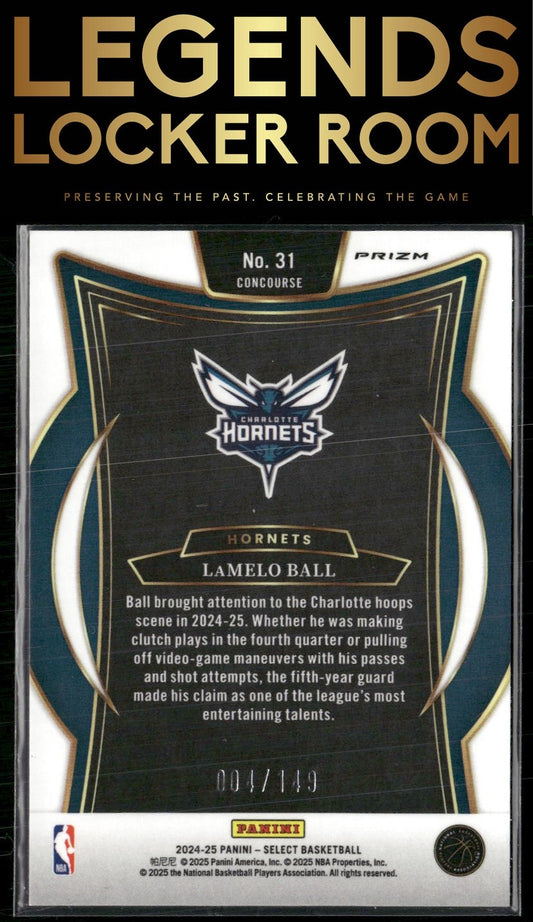 2024-25 Panini Select #31 LaMelo Ball White Prizm #/149