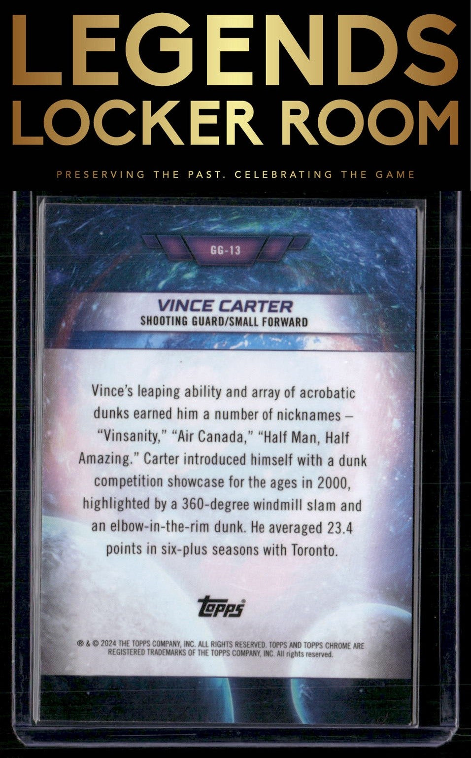 2023-24 Topps Chrome Cosmic #GG-13 Vince Carter Galaxy Greats