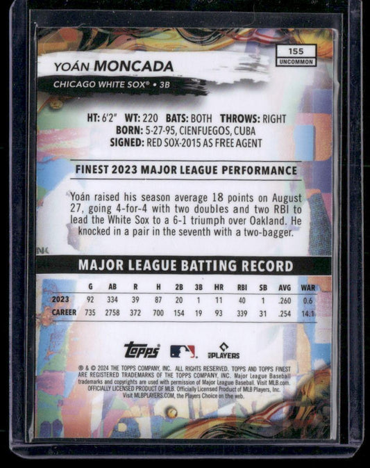 2024 Finest #155 Yoán Moncada Checkerboard Refractors
