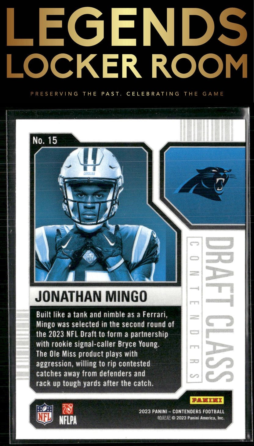 2023 Panini Contenders #15 Jonathan Mingo Draft Class Contenders