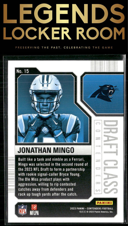 2023 Panini Contenders #15 Jonathan Mingo Draft Class Contenders