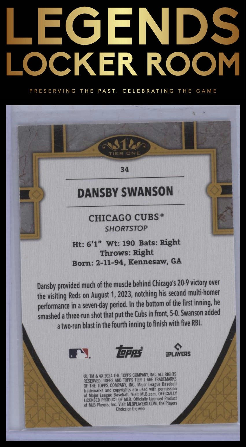 2024 Topps Tier One #34 Dansby Swanson Holo Gold Foil