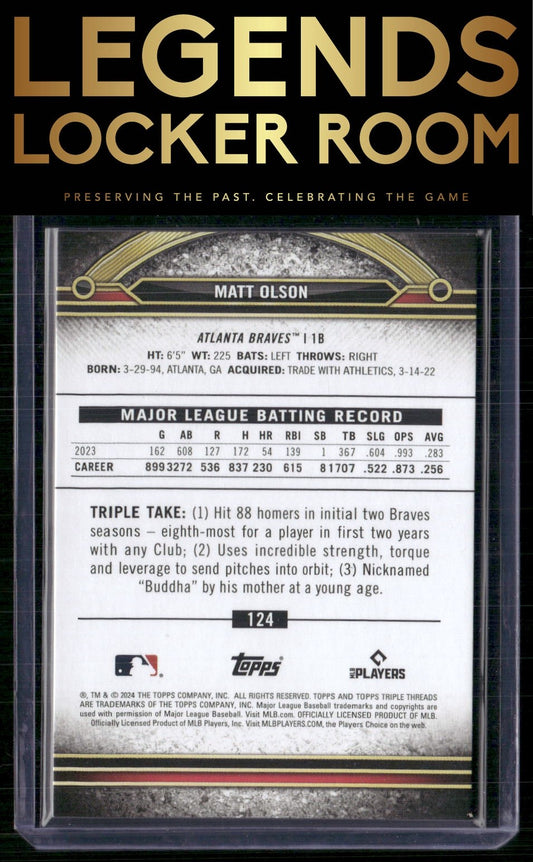 2024 Topps Triple Threads #124 Matt Olson Sapphire #/25