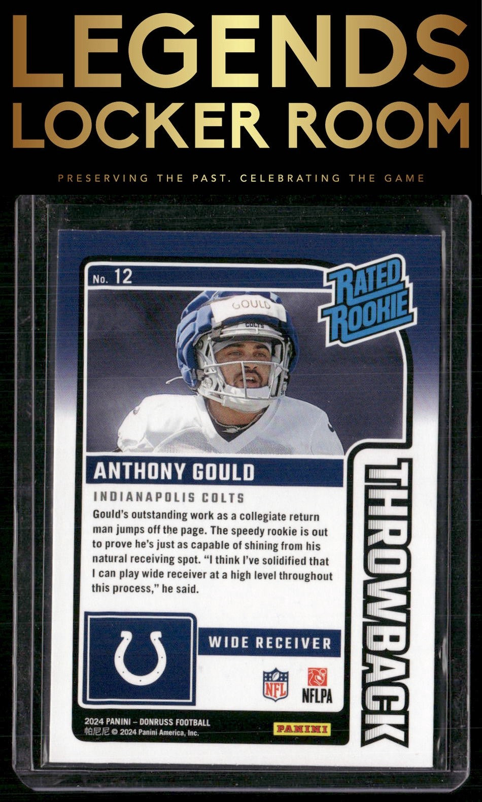 2024 Donruss #12 Anthony Gould Rated Rookies Throwback