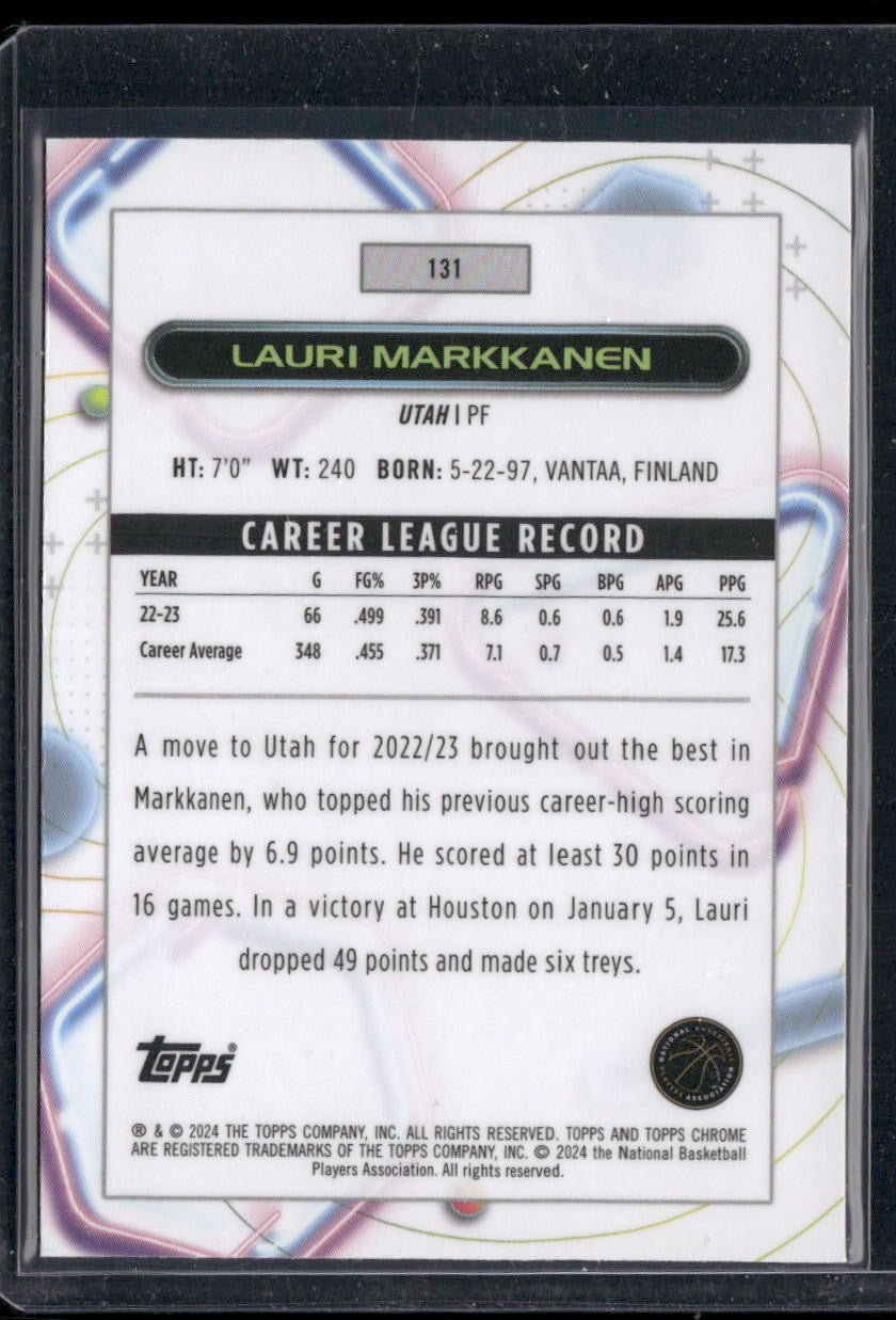 2023-24 Topps Chrome Cosmic #131 Lauri Markkanen Nucleus Refractors