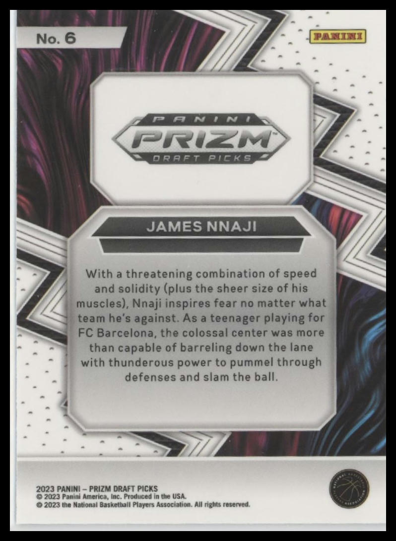 2023 Panini Prizm Draft Picks #6 James Nnaji Fearless
