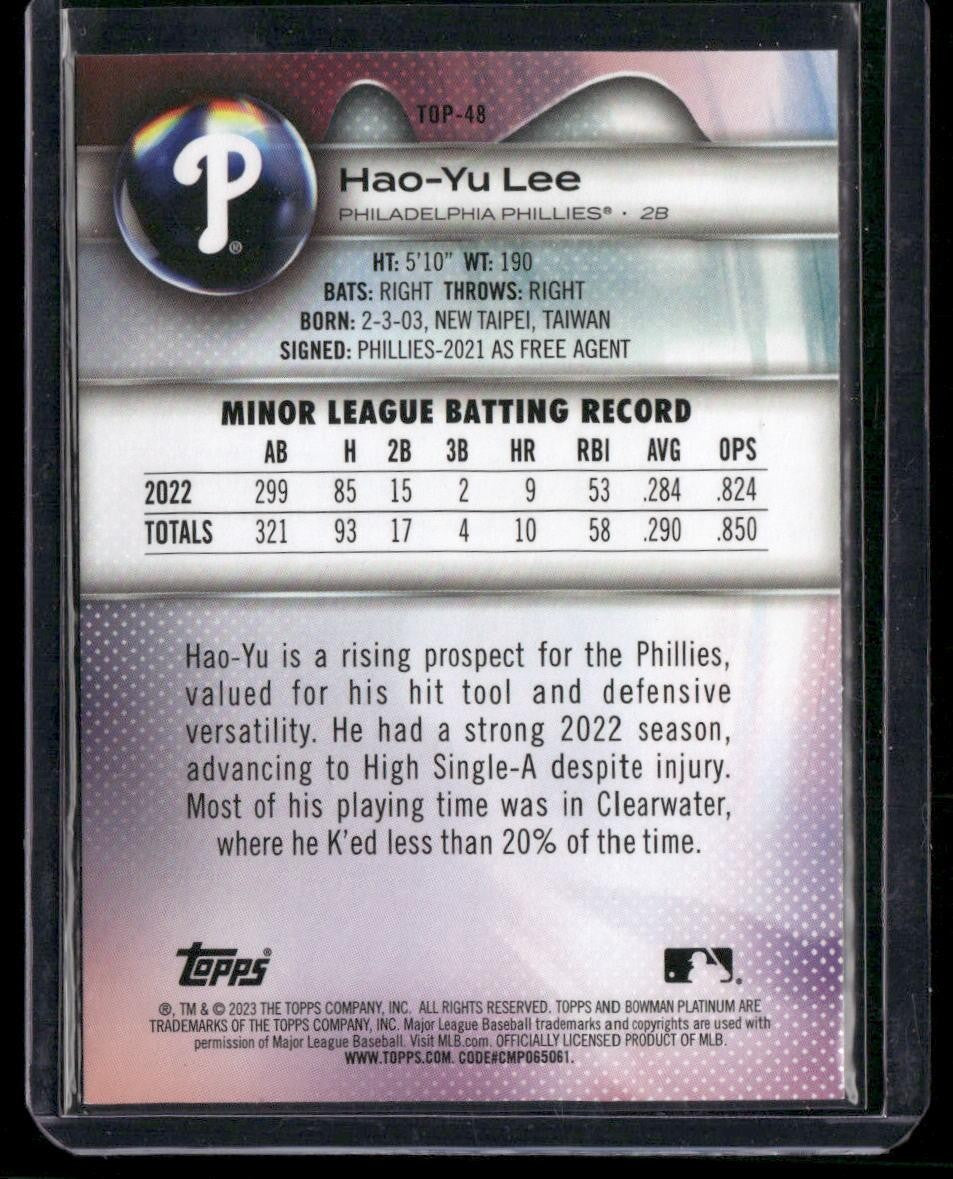 2023 Bowman Platinum #TOP-48 Hao-Yu Lee Top Prospects