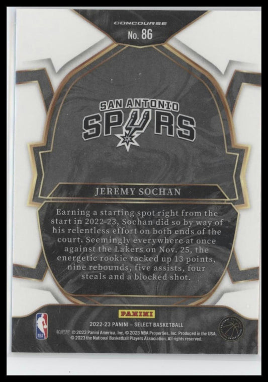 2022-23 Panini Select #86 Jeremy Sochan Blue (Retail Base)