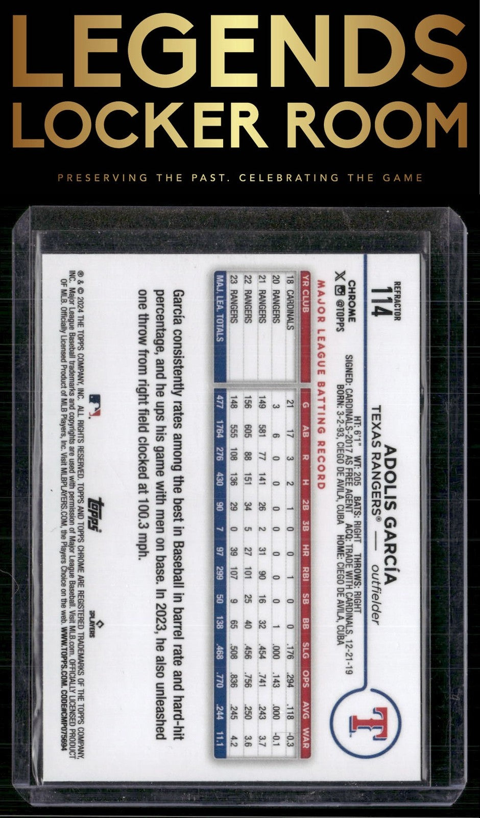 2024 Topps Chrome #114 Adolis García Refractors