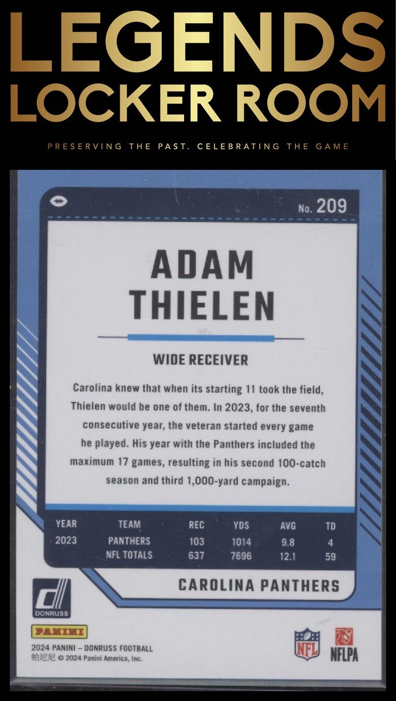 2024 Donruss #209 Adam Thielen Press Proof Silver #/100
