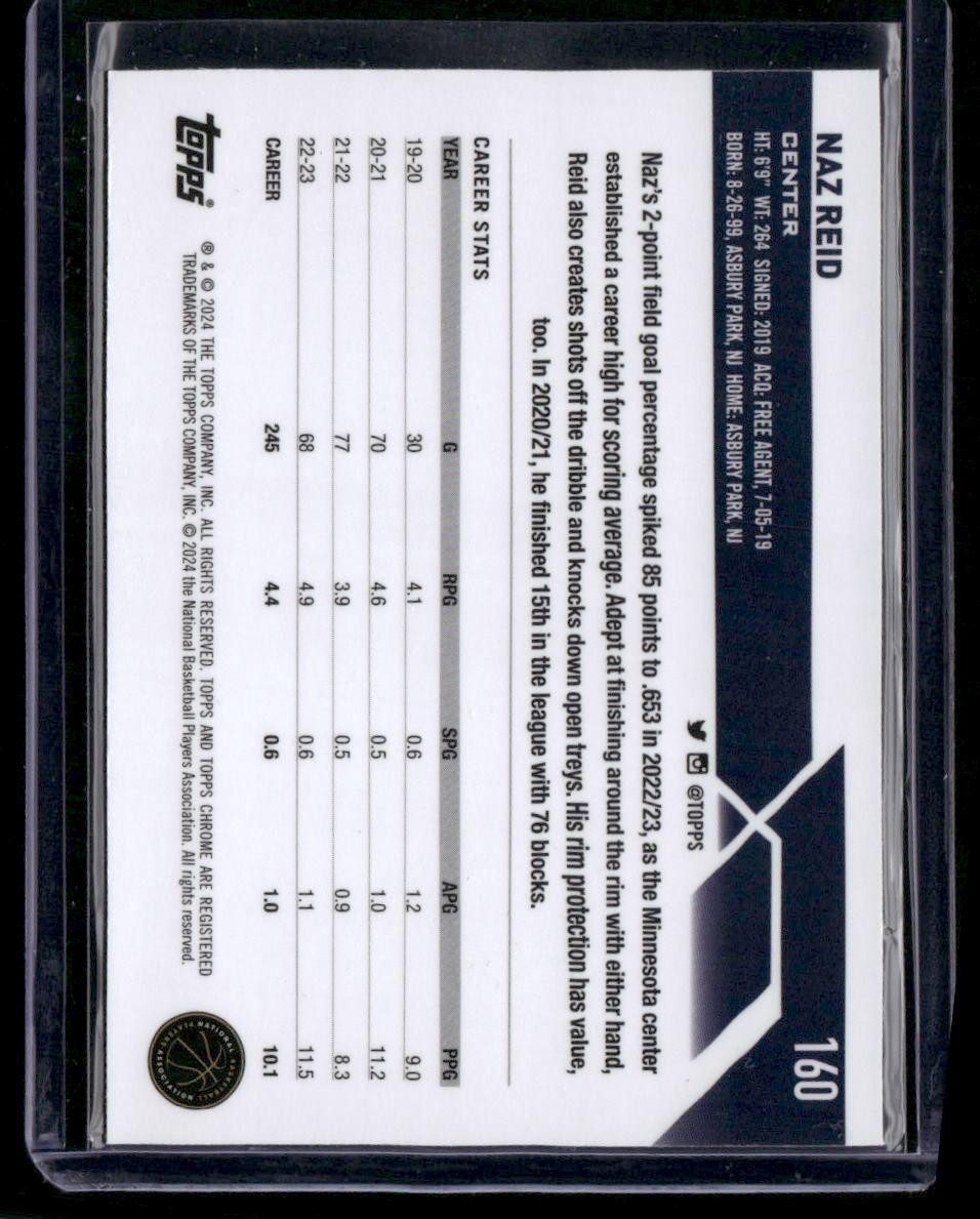 2023-24 Topps Chrome #160 Naz Reid Magenta Refractors