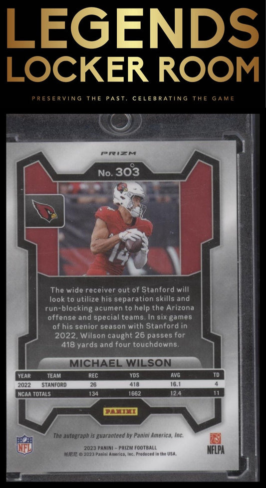 2023 Panini Prizm #303 Michael Wilson Rookie Autographs Prizm