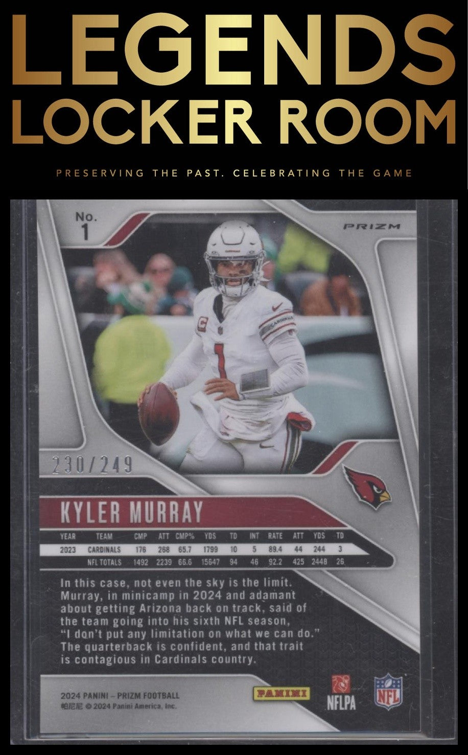 2024 Panini Prizm #1 Kyler Murray Orange #/249