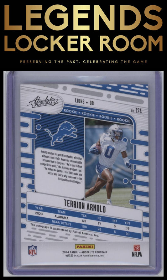 2024 Panini Absolute #124 Terrion Arnold Signature Rookies Spectrum Orange #/75