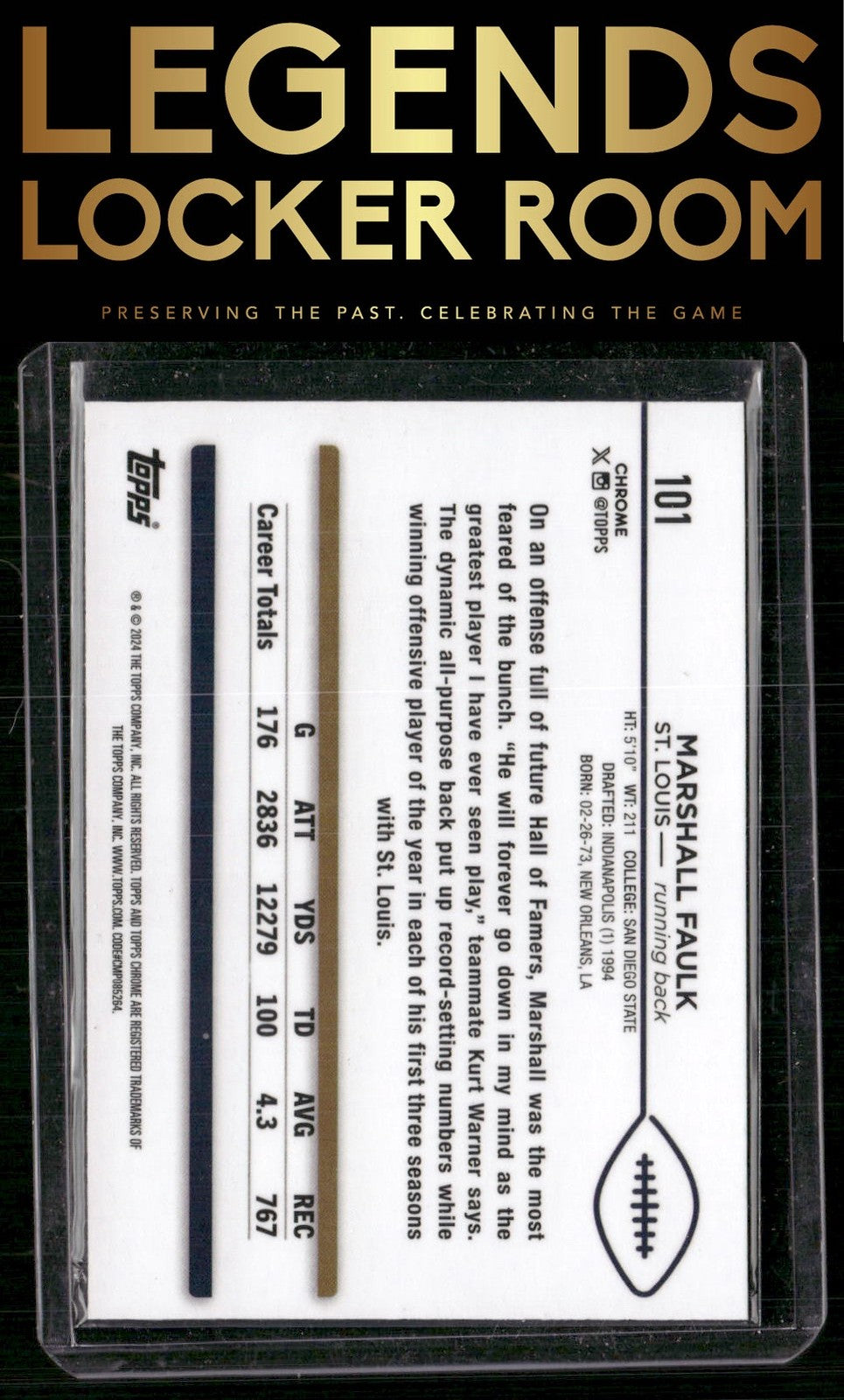 2024 Topps Chrome #101 Marshall Faulk