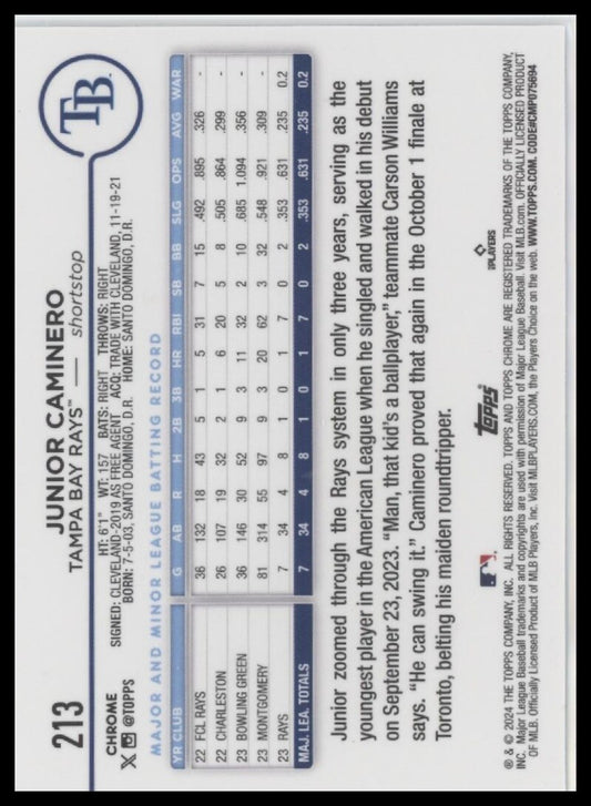 2024 Topps Chrome #213 Junior Caminero