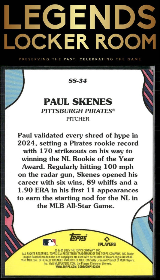 2025 Topps #SS-34 Paul Skenes Summer Superstars