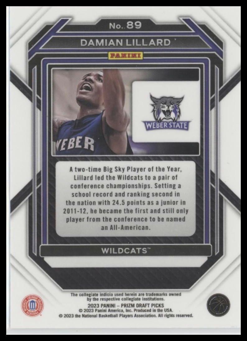 2023 Panini Prizm Draft Picks #89 Damian Lillard