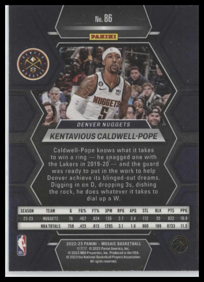 2022-23 Panini Mosaic #86 Kentavious Caldwell-Pope