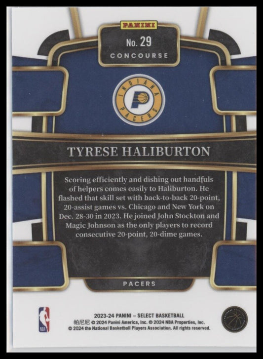 2023-24 Panini Select #29 Tyrese Haliburton Blue (Retail Base)