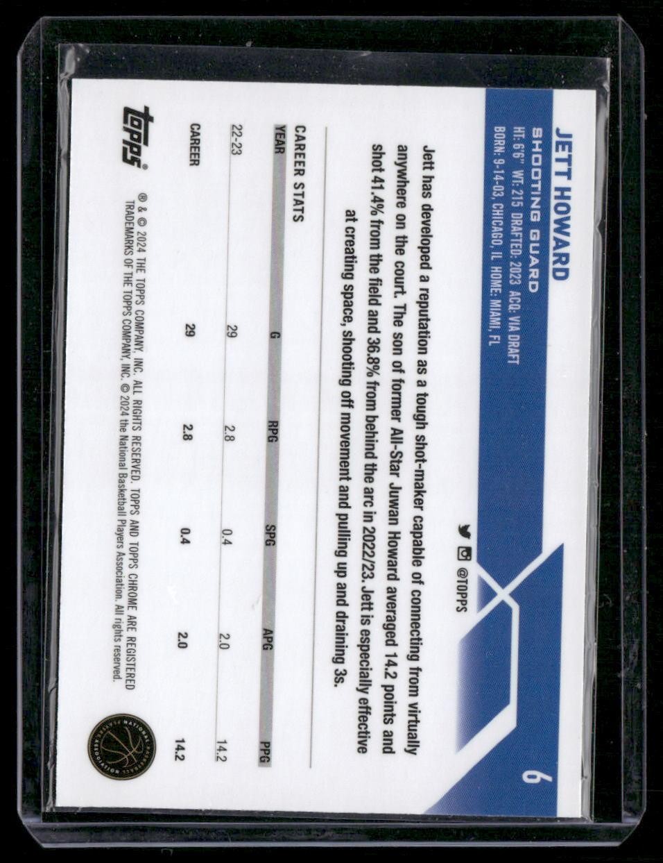 2023-24 Topps Chrome #6 Jett Howard Prism Refractors