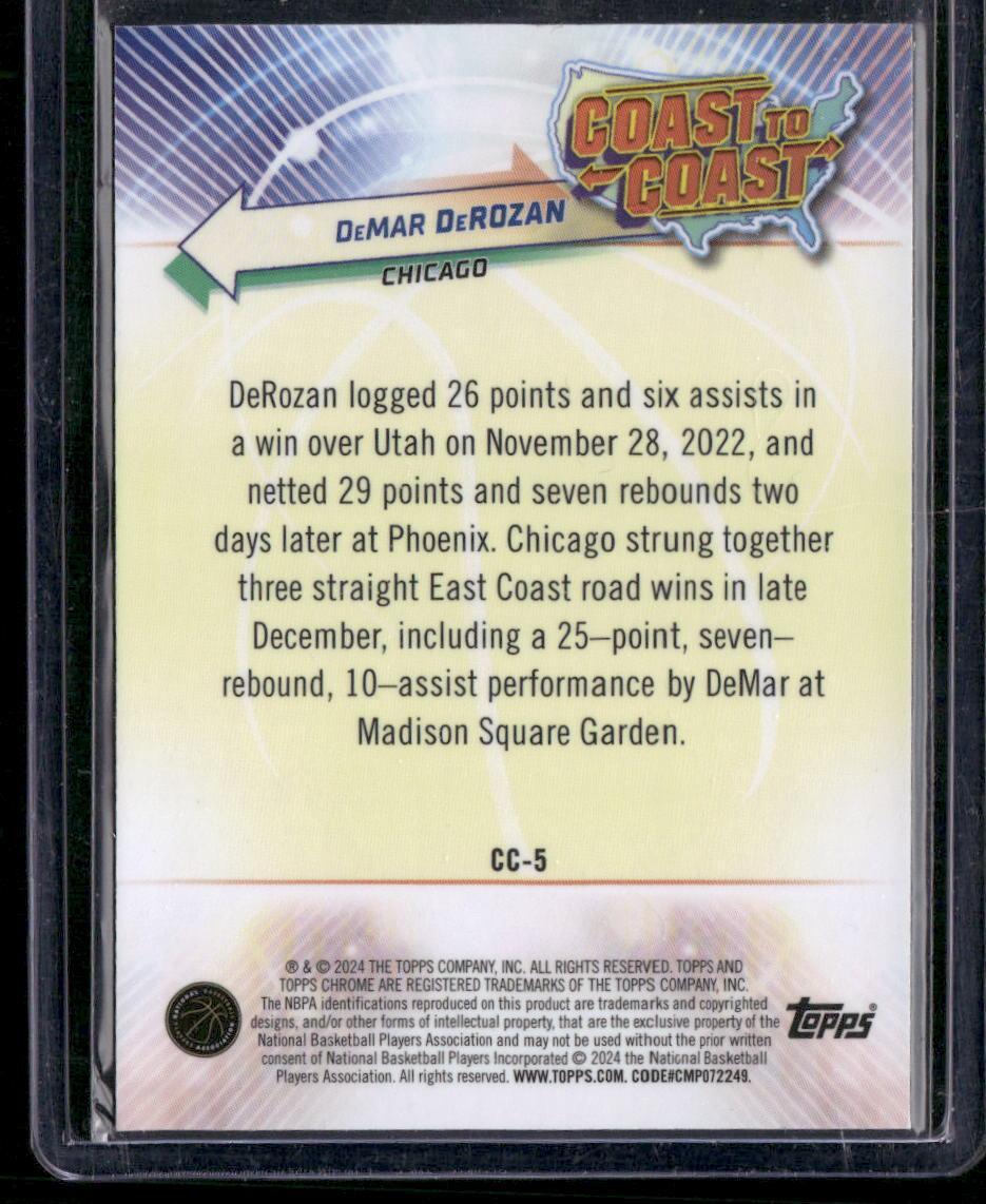 2023-24 Topps Chrome #CC-5 DeMar DeRozan Coast to Coast