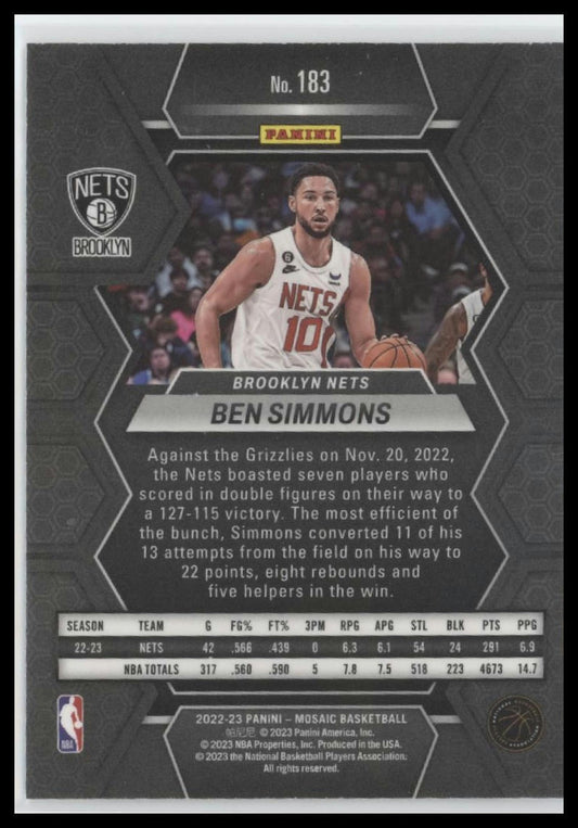 2022-23 Panini Mosaic #183 Ben Simmons