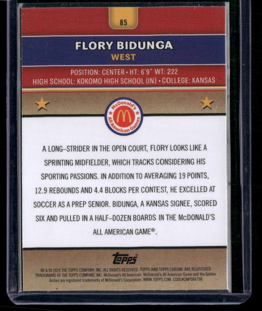 2024 Topps Chrome McDonald's All-American Flory Bidunga McFlurry Refractor