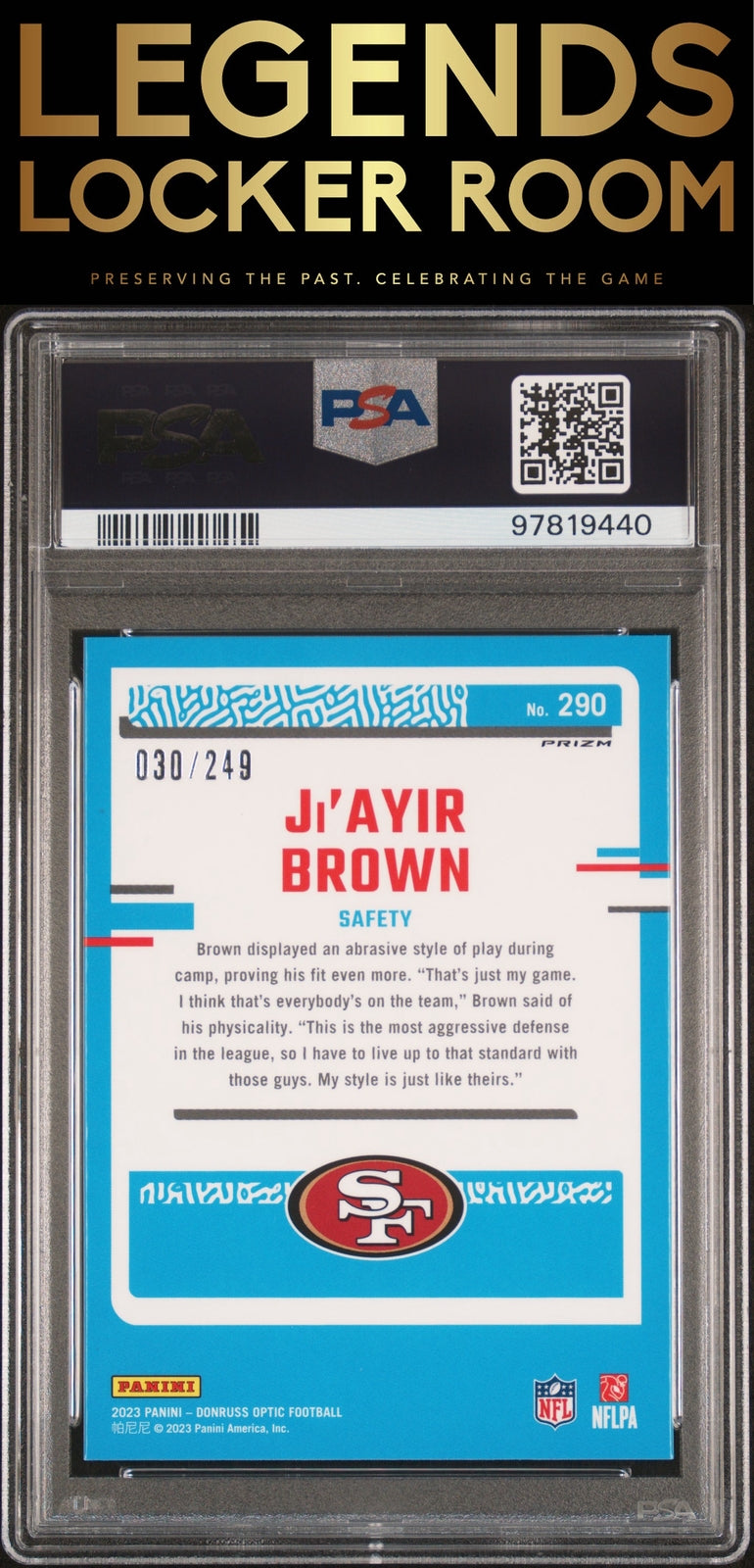 2023 Panini Donruss Optic #290 Ji'Ayir Brown Orange PSA 10