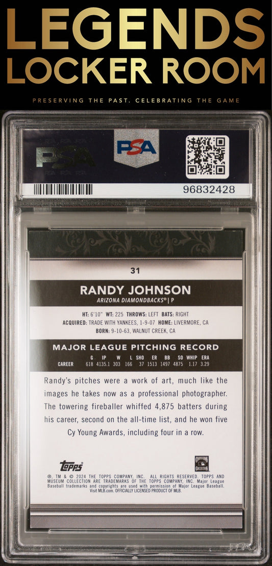 2024 Topps Museum Collection #31 Randy Johnson Ruby PSA 8