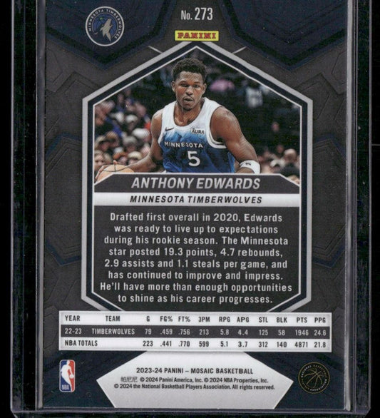 2023-24 Panini Mosaic #273 Anthony Edwards