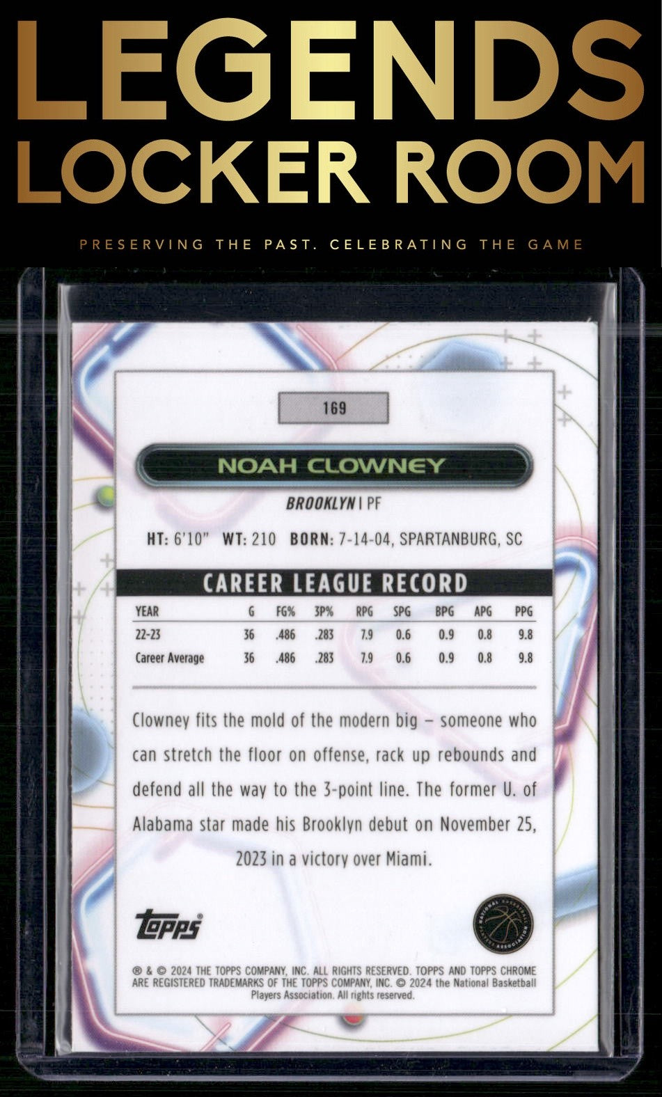 2023-24 Topps Chrome Cosmic #169 Noah Clowney