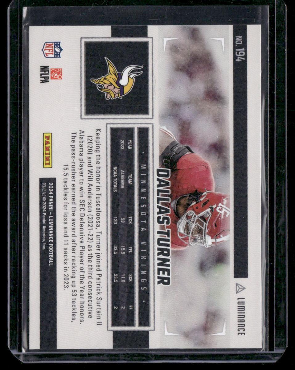 2024 Panini Luminance #194 Dallas Turner