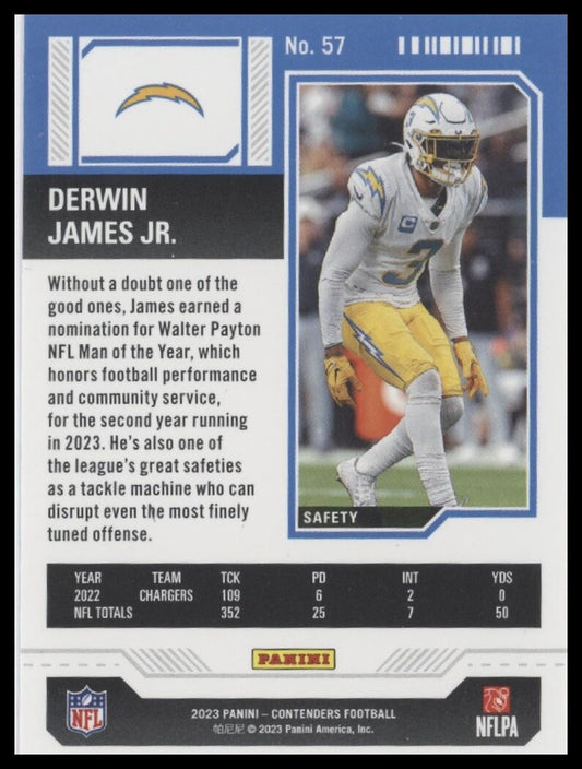 2023 Panini Contenders #57 Derwin James Jr.