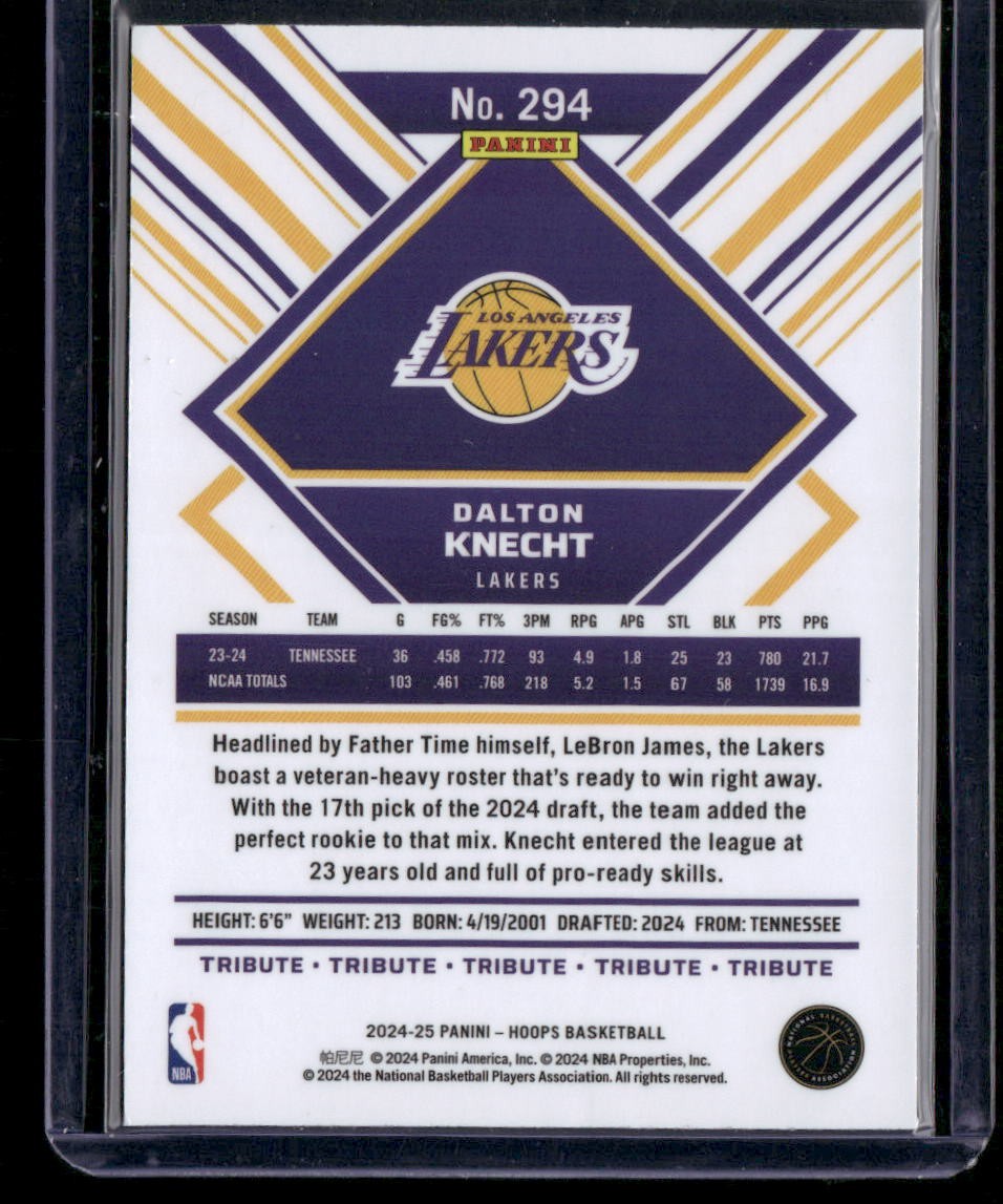 2024-25 Hoops #294 Dalton Knecht Premium Prizms Silver