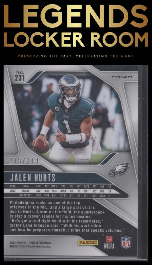 2024 Panini Prizm #231 Jalen Hurts Orange #/249