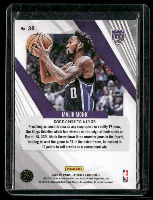 2023-24 Panini Phoenix #38 Malik Monk