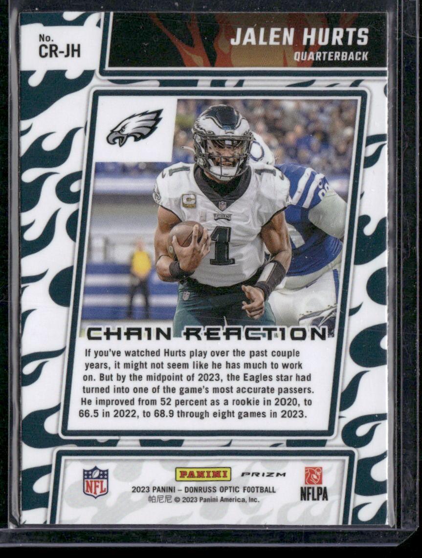 2023 Donruss Optic #CR-JH Jalen Hurts Chain Reaction Prizm