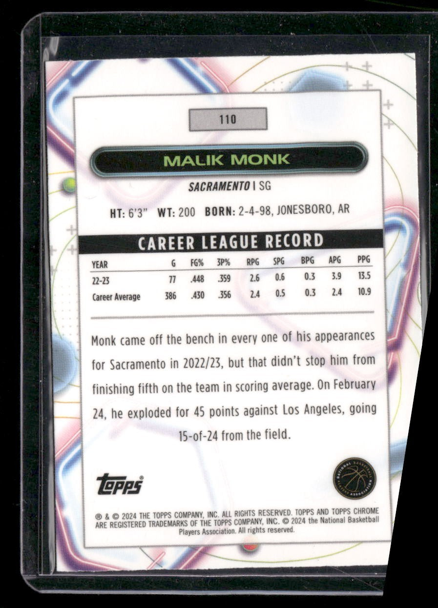 2023-24 Topps Chrome Cosmic #110 Malik Monk