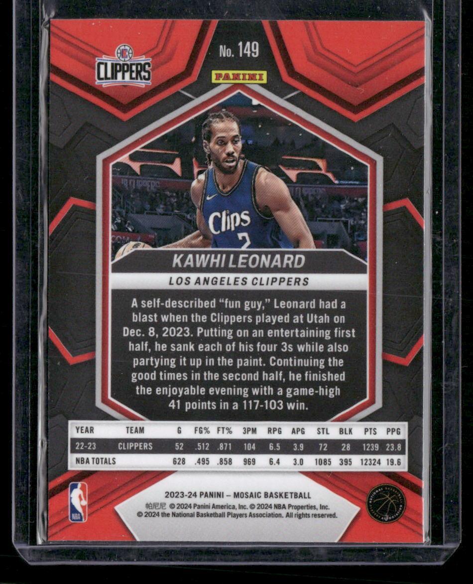 2023-24 Panini Mosaic #149 Kawhi Leonard