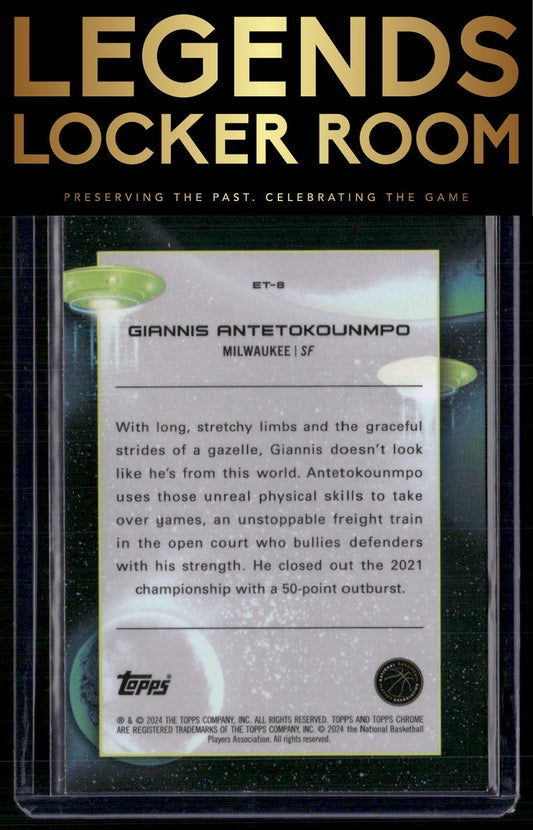 2023-24 Topps Chrome Cosmic #ET-8 Giannis Antetokounmpo Extraterrestrial Talent