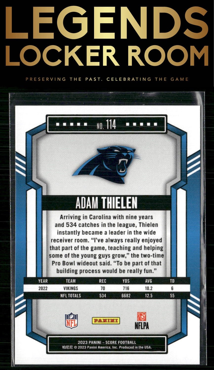 2023 Score #114 Adam Thielen