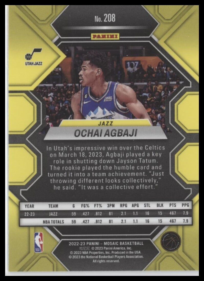 2022-23 Panini Mosaic #208 Ochai Agbaji