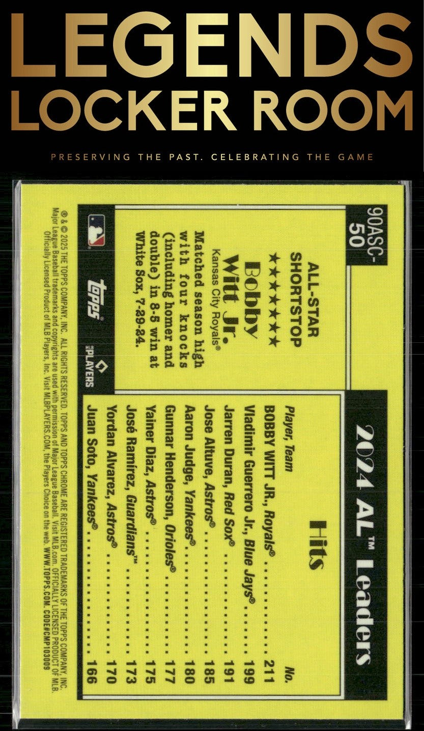 2025 Topps Bobby Witt Jr. 1990 Topps Baseball 35th Chrome All-Stars Mojo