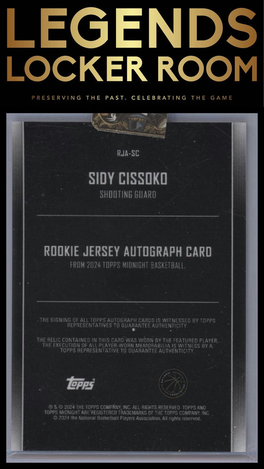 2023-24 Topps Midnight Sidy Cissoko Rookie Jersey Auto Twilight /199