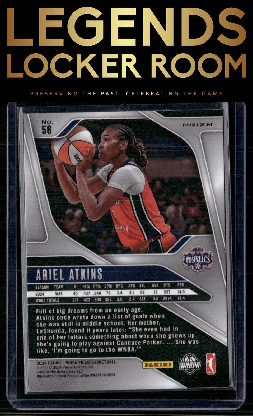 2024 Panini Prizm WNBA #56 Ariel Atkins Silver Prizms