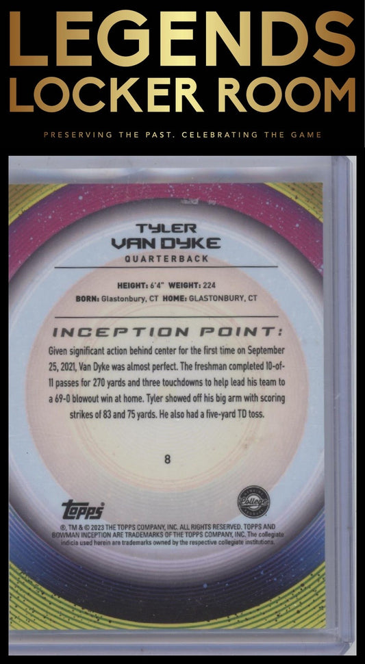 2022-23 Bowman University Inception #8 Tyler Van Dyke