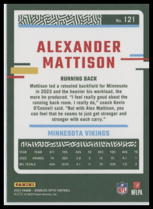2023 Donruss Optic #121 Alexander Mattison