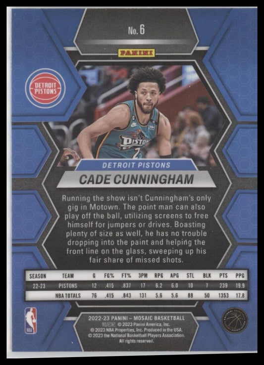 2022-23 Panini Mosaic #6 Cade Cunningham