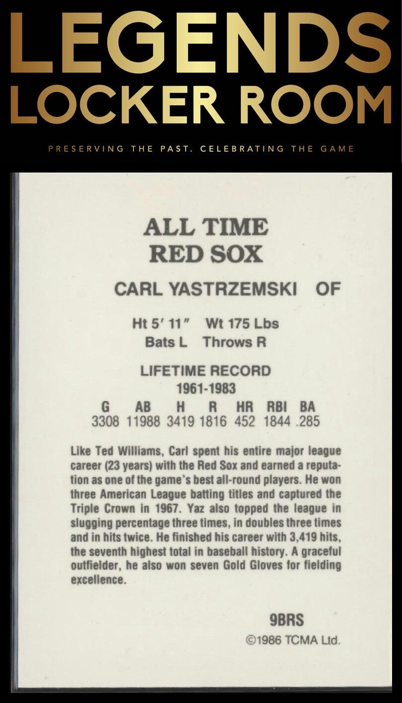 1986 TCMA All-Time Boston Red Sox #9BRS Carl Yastrzemski Color